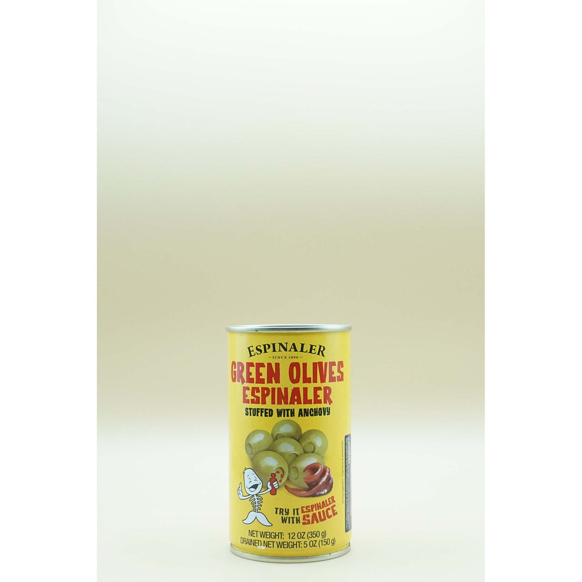 Espinaler Green Olives Stuffed with Anchovy 350g Can The Raleigh